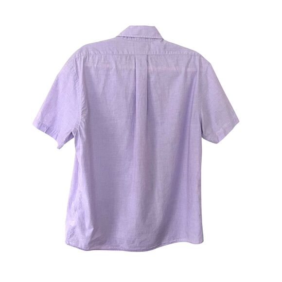 Brooks Brothers 1818 Short Sleeve Shirt Mens Medium Purple Cotton Casual - Picture 2 of 6